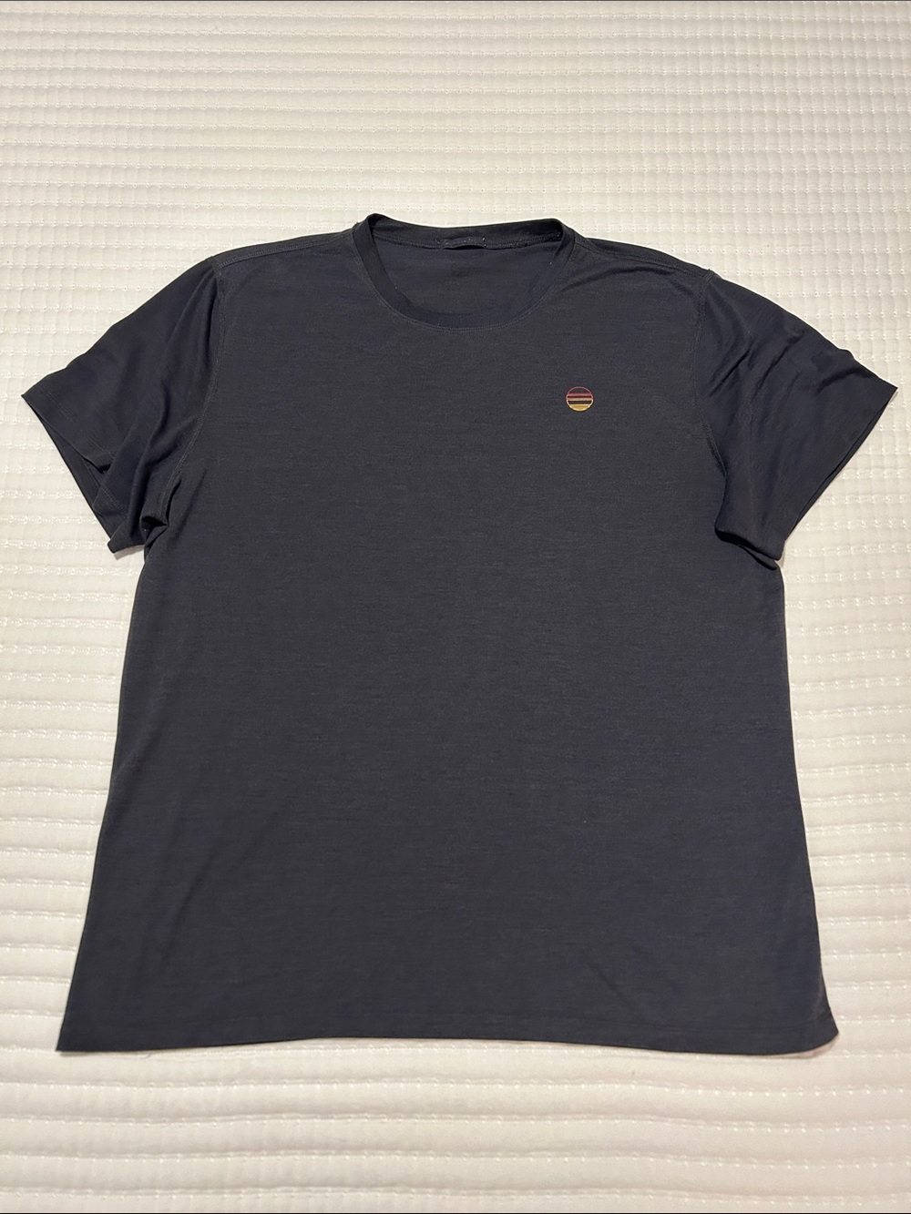 Marine Layer Men's Crewneck Tee in Dark Charcoal with logo XL